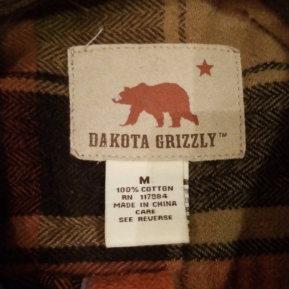 Dakota Grizzly Mens Medium Plaid Flannel Button Up - Picture 7 of 8